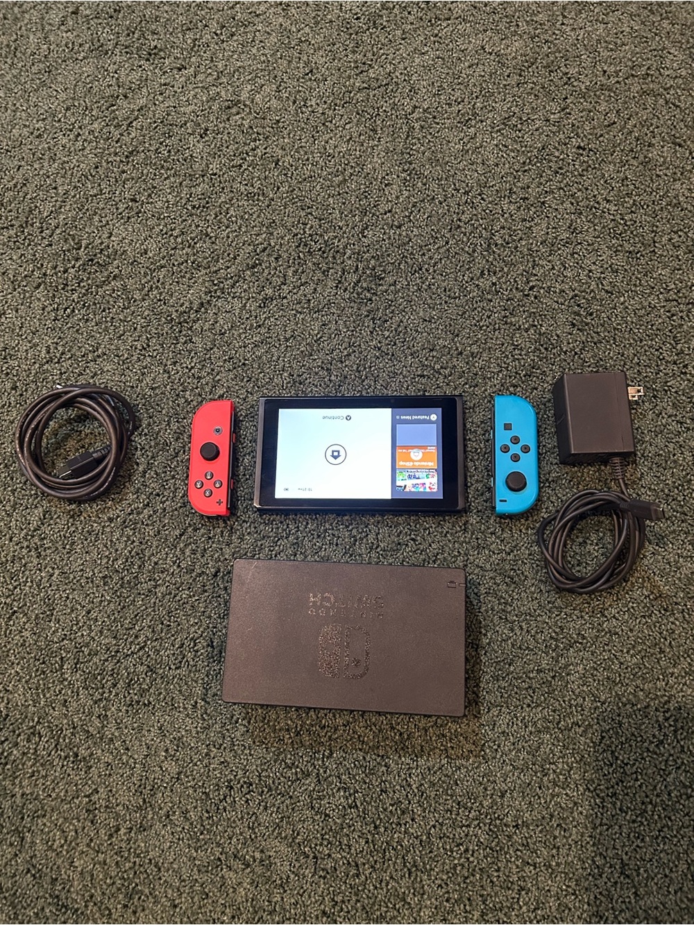 Nintendo Switch with Neon Red & Neon Blue Joy-Con Controllers